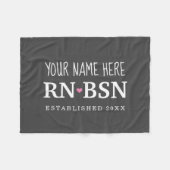 ナースRN BSNシンプルキューパーソナライズされたト フリースブランケット (正面(横))