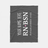 ナースRN BSNシンプルキューパーソナライズされたト フリースブランケット (正面)