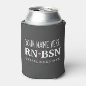 ナースRN BSNシンプル可愛パーソナライズされた 缶クーラー (缶正面)