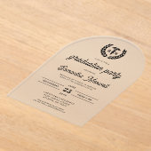 ナースRN BSN看護学校卒業パーティー アクリル招待状 (レイダウン)