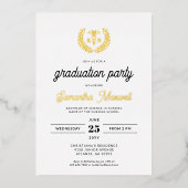 ナースRN BSN看護学校卒業パーティー 箔招待状 (正面)