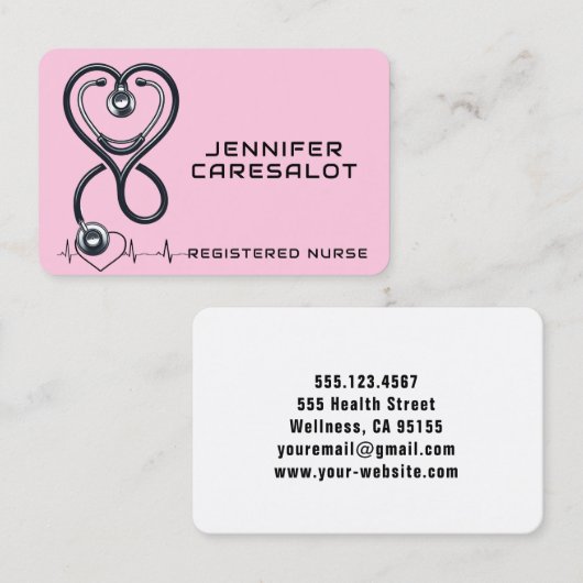 ナースRN、LVN、LPN、管理ビジネス・カード 名刺 (正面/裏面)