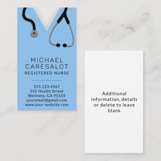 ナースRN、LVN、LPN、管理者 名刺 (正面/裏面)