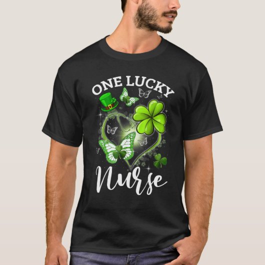ナースSt patricks dayワンラッキーナースアイリッシュシャーマー Tシャツ (正面)