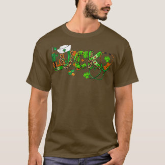 ナースSt patricks dayEKGシャムロックラッキーナース Tシャツ