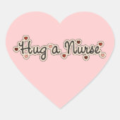 ナースTシャツとギフトを抱き締める ハートシール (正面)