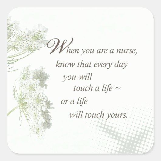 ナースTouch野生の花で人生 スクエアシール (正面)