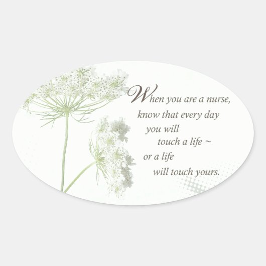 ナースTouch野生の花で人生 楕円形シール (正面)