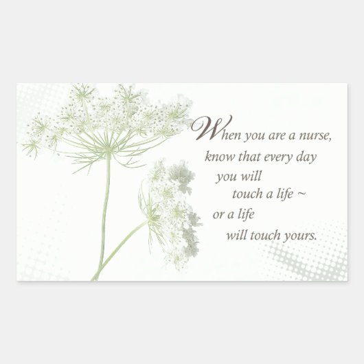 ナースTouch野生の花で人生 長方形シール (正面)