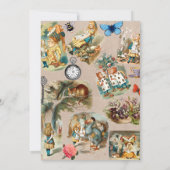 ナーセリー・アリスのカラフルな1800年代のクラシック・ワンダーランド 招待状 (裏面)