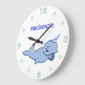 ナーハルブルー |装飾可能なベビーかわいいカスタム海 ラージ壁時計 (傾斜)