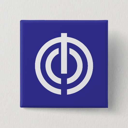 ナーハ、沖縄、日本の旗 缶バッジ (正面)