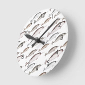 ナーファルズスイム – ナーホール柄鯨愛好家の贈り物   ラウンド壁時計 (傾斜)