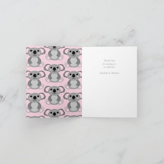 ナーファル·ベイビー·シャワー·イエロー·ホ男女兼用エール サンキューカード (内部)