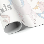 ナーホールマーメイドユニコーンドラゴンパスパーソナライズされたテル ラッピングペーパー (ロールコーナー)