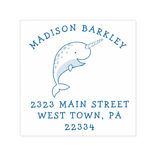 ナールキッズキュート鯨差出人住所スタンプ セルフインキングスタンプ (デザイン)