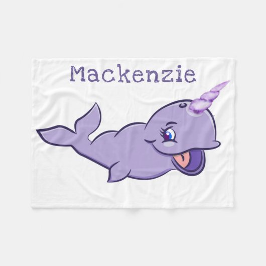 ナールパープル |薄紫マジカルシーユニコーンカスタム フリースブランケット (正面(横))