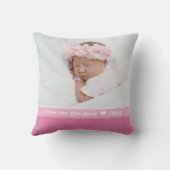 ナ最高のナがあなたを愛する2枚の写真ピンク クッション (裏面)