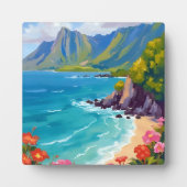 ナ・パリ・コースト カウアイ ハワイ 海岸線 絵画 アート フォトプラーク (正面)