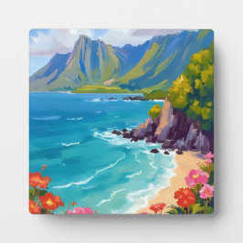 ナ・パリ・コースト カウアイ ハワイ 海岸線 絵画 アート フォトプラーク