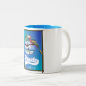 ニアス島インドネシアの旅行マップ ツートーンマグカップ (正面右)