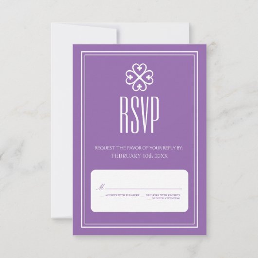 ニアメ デュア ラベンダー ウェディング RSVP (正面)