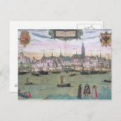 ニイメーヘンの地図， 'Civitates Orbis Terrarum'から ポストカード (正面/裏面)