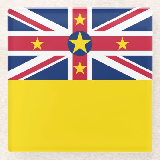 ニウエ国旗 ガラスコースター (正面)