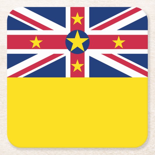 ニウエ国旗 スクエアペーパーコースター (正面)
