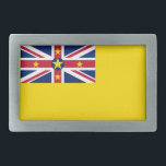 ニウエ国旗 長方形ベルトバックル<br><div class="desc">ニウエの愛国国旗。</div>