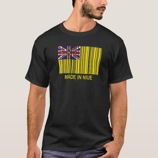 ニウエ製フラグバーコード Tシャツ (正面)