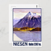 ニエセン、山のピーク、スイス、ヴィンテージ旅行 ポストカード (正面/裏面)