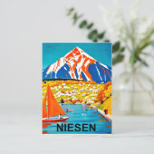 ニエゼン、スイスの湖のほとりの山頂 ポストカード (スタンド正面)