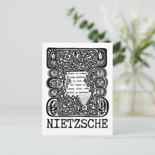 ニエッツェによるMADNESS哲学引用文の方法 ポストカード (スタンド正面)