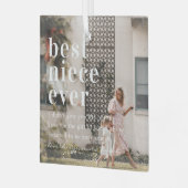 ニエ最高のス・エバー |引用文と写真ギフト ガラスオーナメント (正面左)