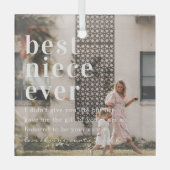 ニエ最高のス・エバー |引用文と写真ギフト ガラスオーナメント (正面)