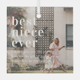 ニエ最高のス・エバー |引用文と写真ギフト ガラスオーナメント