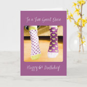 ニエ素晴らしス六誕生日ソックス熱狂する カード (黄色い花)