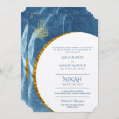 ニカの結婚式の招待 |イスラームモダンワリマ 招待状 (正面/裏面)