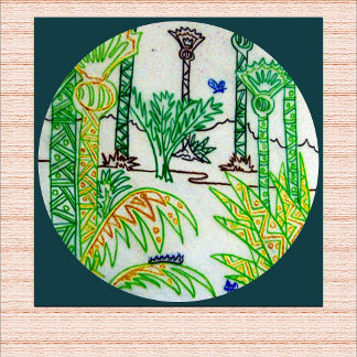 ニカウパームツリーフォレスト(CIrcular Nikau Palm Tree Forest) メタルプリント