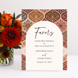 ニカエレガントア語イスラム結婚式の引き出物標識 台座サイン