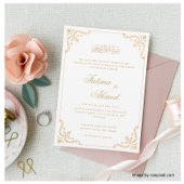 ニカエレガントー白ヴィンテージイスラム結婚教徒 招待状