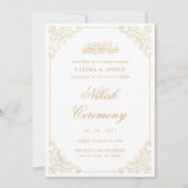 ニカフェイク金ゴールドイスラム結婚教徒 招待状 (正面)