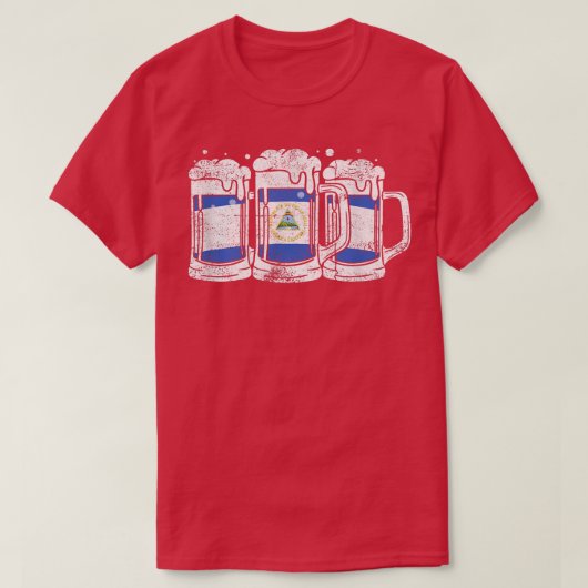 ニカラグアとビールを飲む喜び  Tシャツ (デザイン正面)