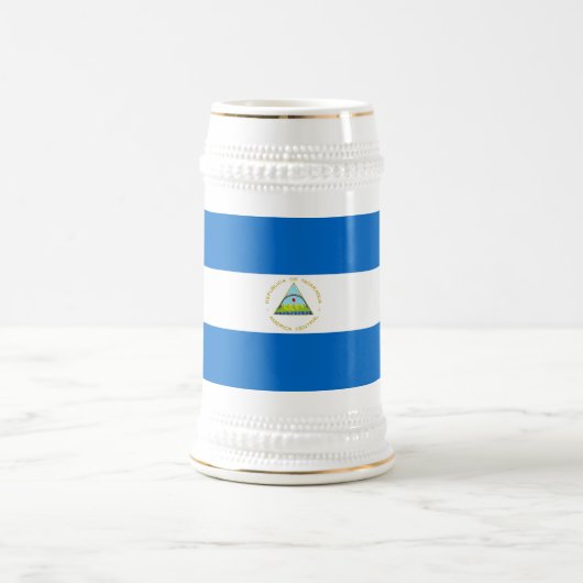 ニカラグアの国旗 ビールジョッキ (中央)