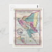 ニカラグアの地図（1856年） ポストカード (正面/裏面)