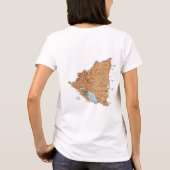 ニカラグアの旗と地図のTシャツ Tシャツ (裏面)