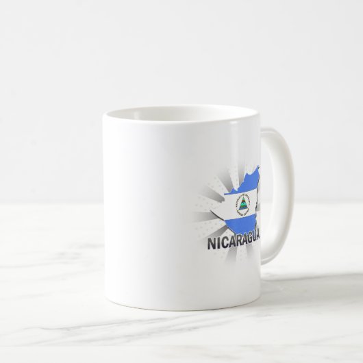 ニカラグアの旗の地図2.0 コーヒーマグカップ (正面右)