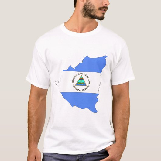 ニカラグアの旗の地図 Tシャツ (正面)