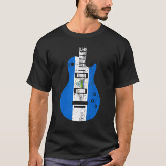 ニカラグアの旗ギター ビンテージ ミュージシャン Tシャツ